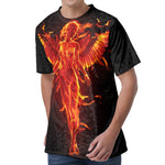 Phoenix Angel Print Men's Velvet T-Shirt