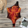 Phoenix Angel Print One Shoulder Bodysuit