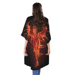 Phoenix Angel Print Open Front Beach Cover Up