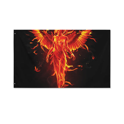 Phoenix Angel Print Polyester Flag