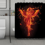 Phoenix Angel Print Polyester Shower Curtain