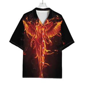 Phoenix Angel Print Rayon Hawaiian Shirt