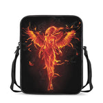 Phoenix Angel Print Rectangular Crossbody Bag