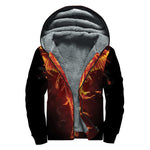 Phoenix Angel Print Sherpa Lined Zip Up Hoodie