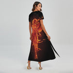 Phoenix Angel Print Short Sleeve Maxi Dress