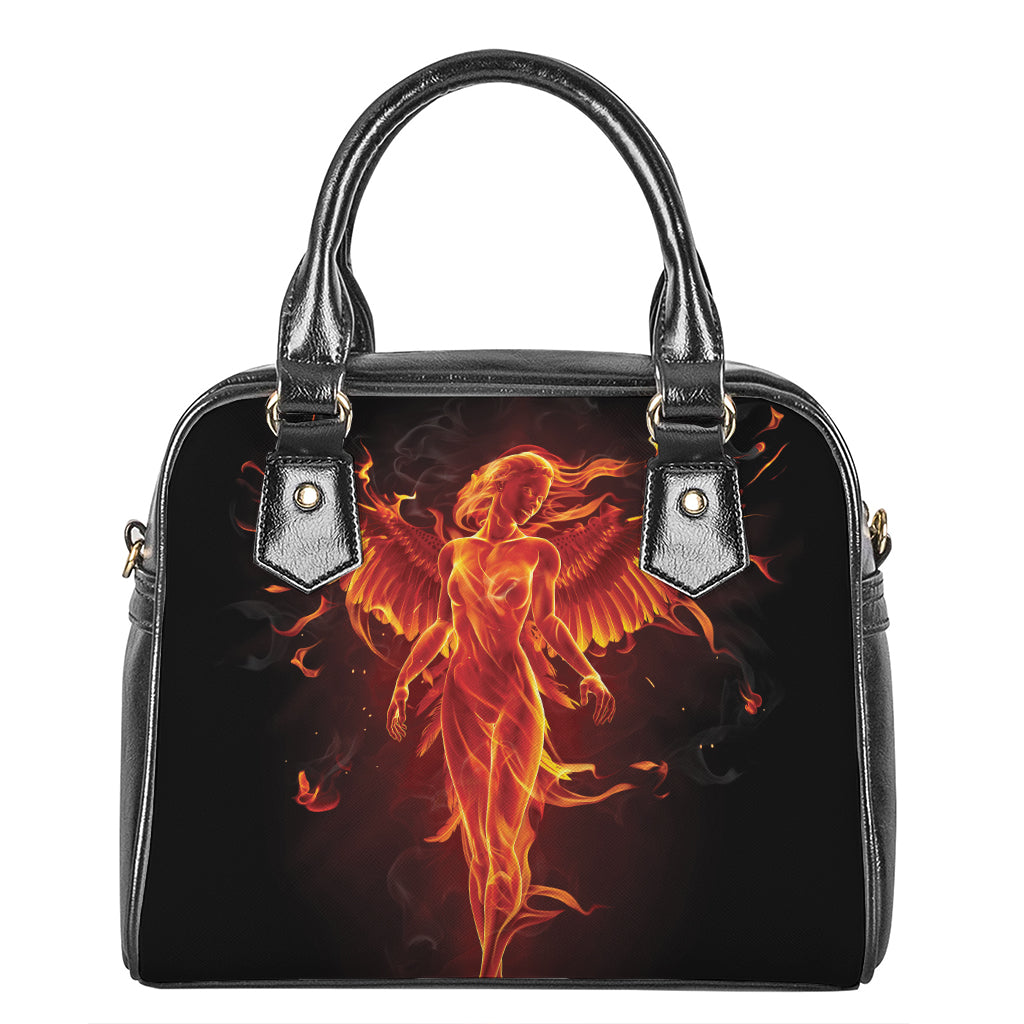 Phoenix Angel Print Shoulder Handbag