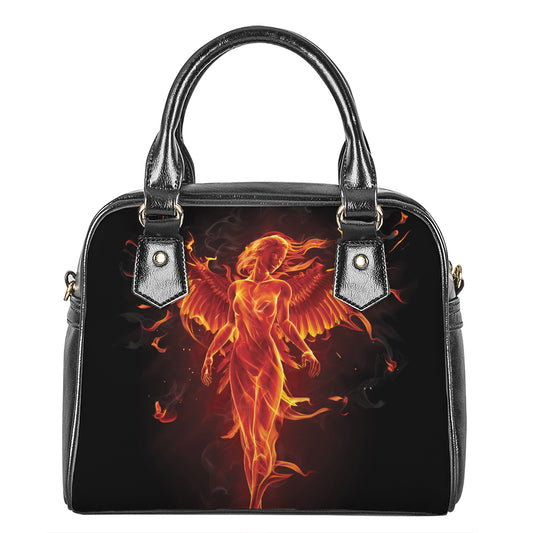 Phoenix Angel Print Shoulder Handbag