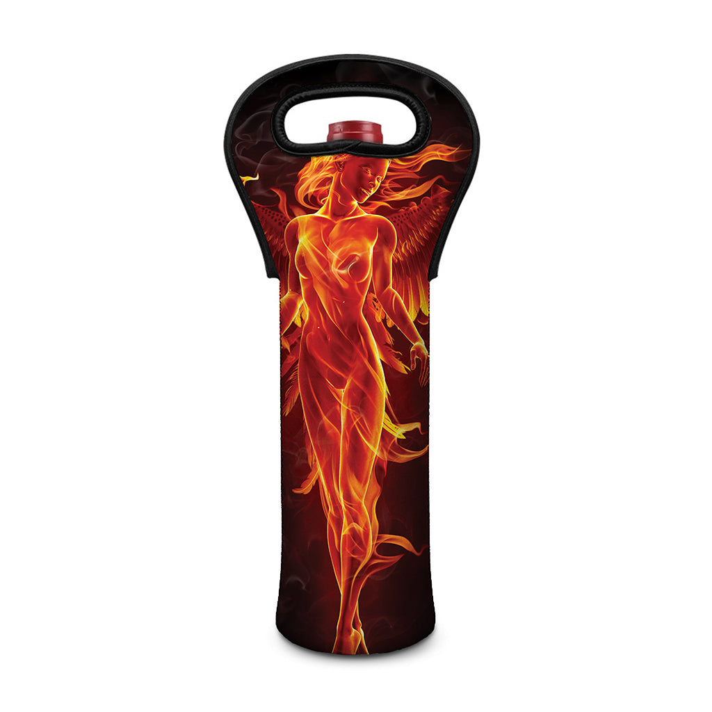 Phoenix Angel Print Single Neoprene Wine Tote