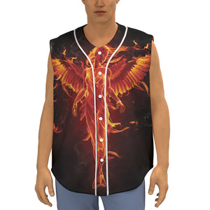 Phoenix Angel Print Sleeveless Baseball Jersey