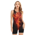 Phoenix Angel Print Sleeveless One Piece Swimsuit