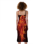 Phoenix Angel Print Slim Fit Midi Cami Dress