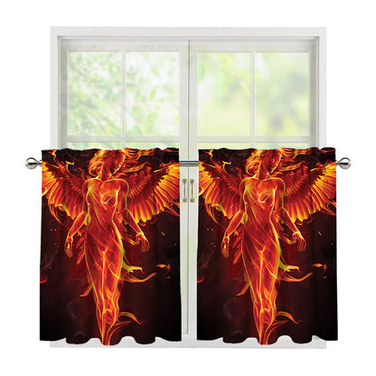 Phoenix Angel Print Tier Curtains