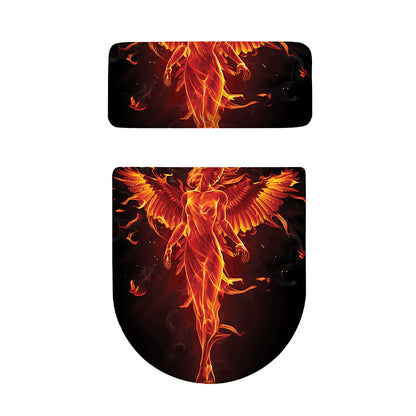 Phoenix Angel Print Toilet Lid And Tank Cover Set