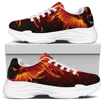 Phoenix Angel Print White Chunky Shoes