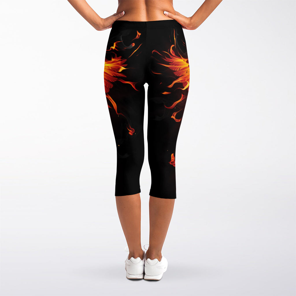 Phoenix Angel Print Women's Capri Leggings