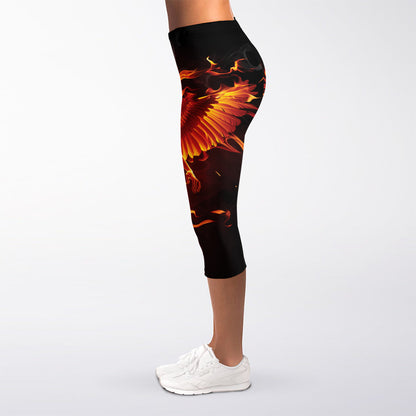 Phoenix Angel Print Women's Capri Leggings