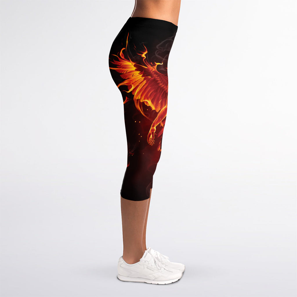 Phoenix Angel Print Women's Capri Leggings