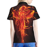 Phoenix Angel Print Women's Polo Shirt