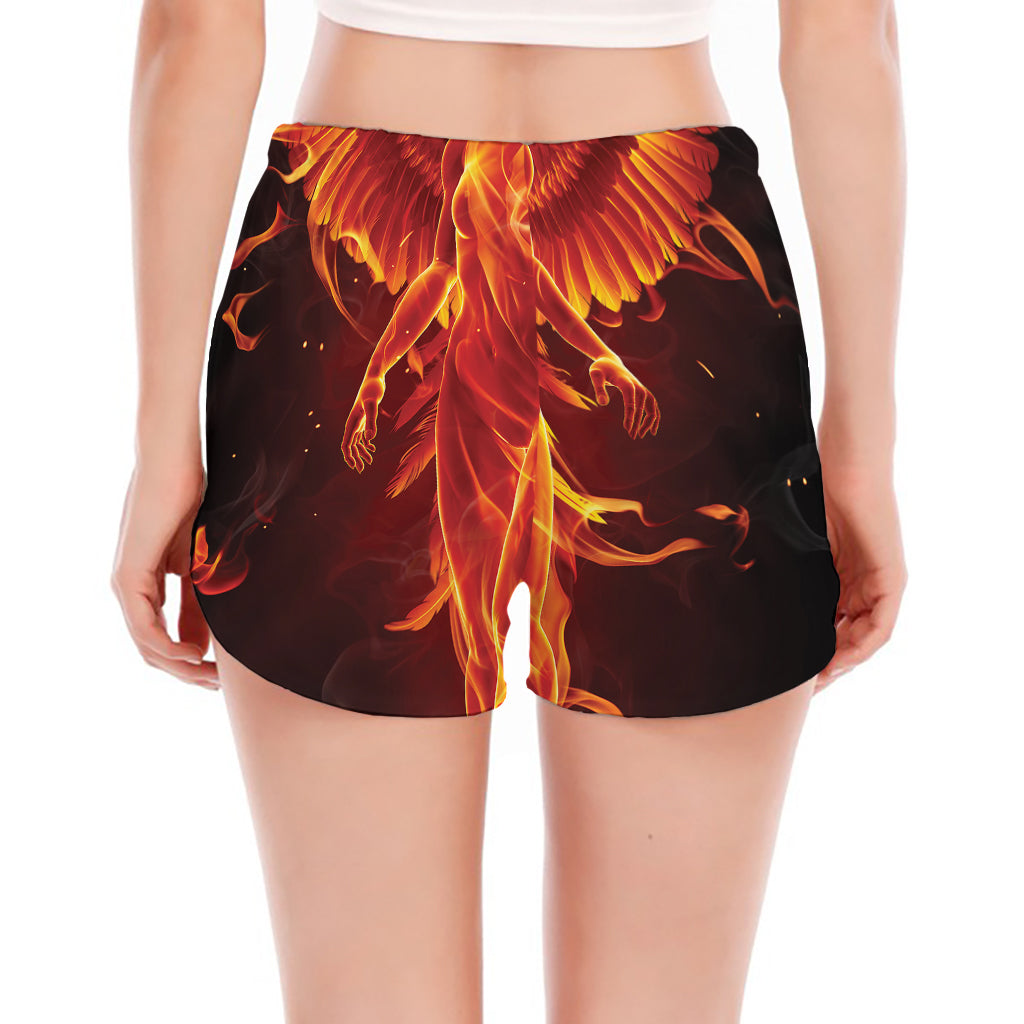 Phoenix Angel Print Women's Split Running Shorts