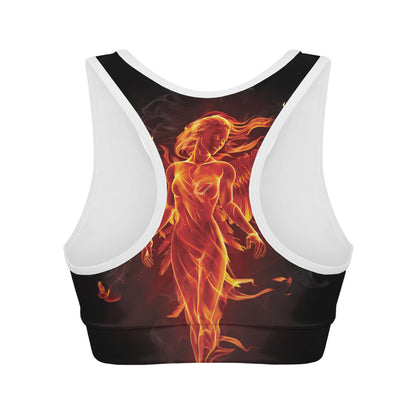 Phoenix Angel Print Women's Sports Bra
