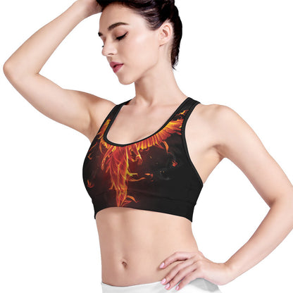 Phoenix Angel Print Women's Sports Bra