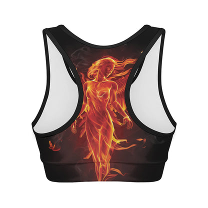 Phoenix Angel Print Women's Sports Bra