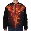 Phoenix Angel Print Zip Sleeve Bomber Jacket