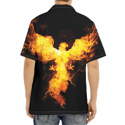 Phoenix Firebird Print Aloha Shirt