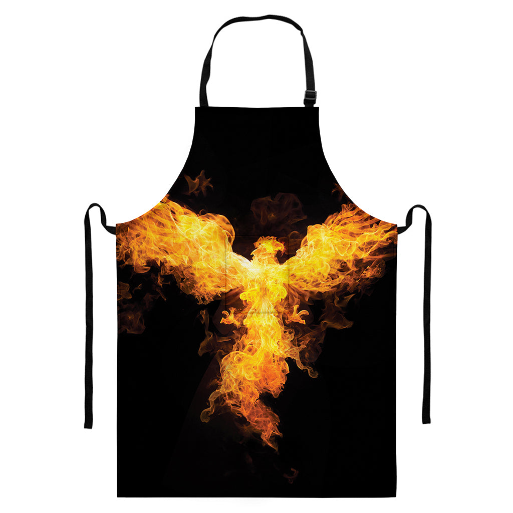 Phoenix Firebird Print Bib Apron With Pocket
