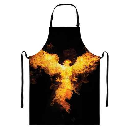 Phoenix Firebird Print Bib Apron With Pocket