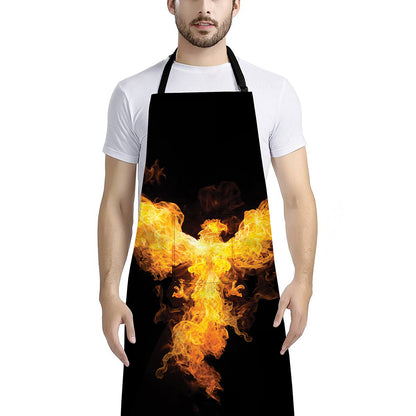 Phoenix Firebird Print Bib Apron With Pocket