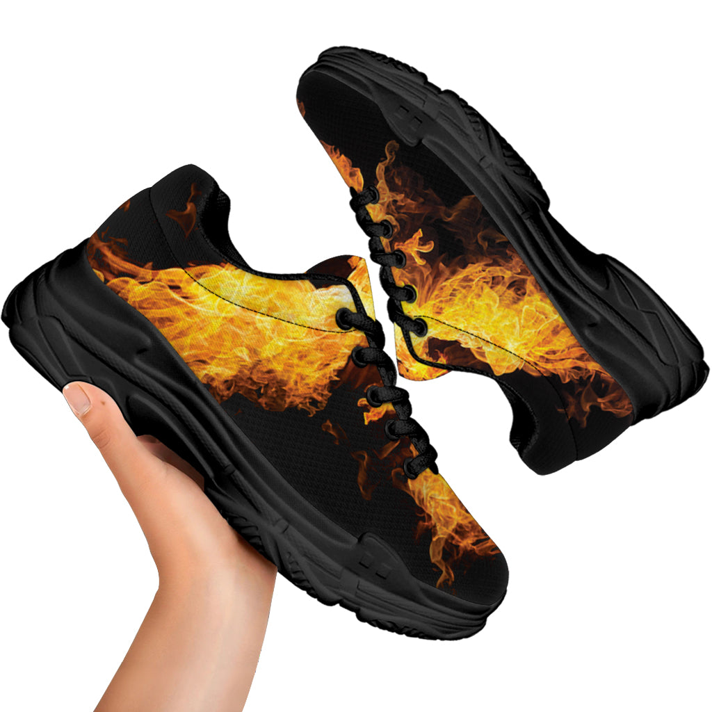 Phoenix Firebird Print Black Chunky Shoes