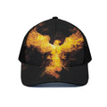 Phoenix Firebird Print Black Mesh Trucker Hat