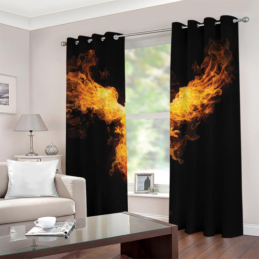 Phoenix Firebird Print Blackout Grommet Curtains