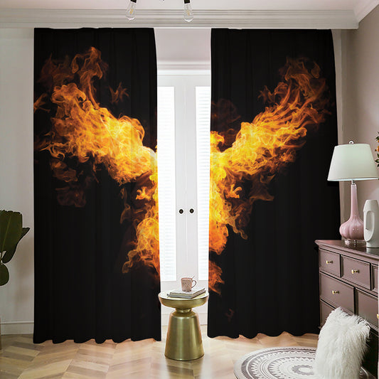 Phoenix Firebird Print Blackout Pencil Pleat Curtains