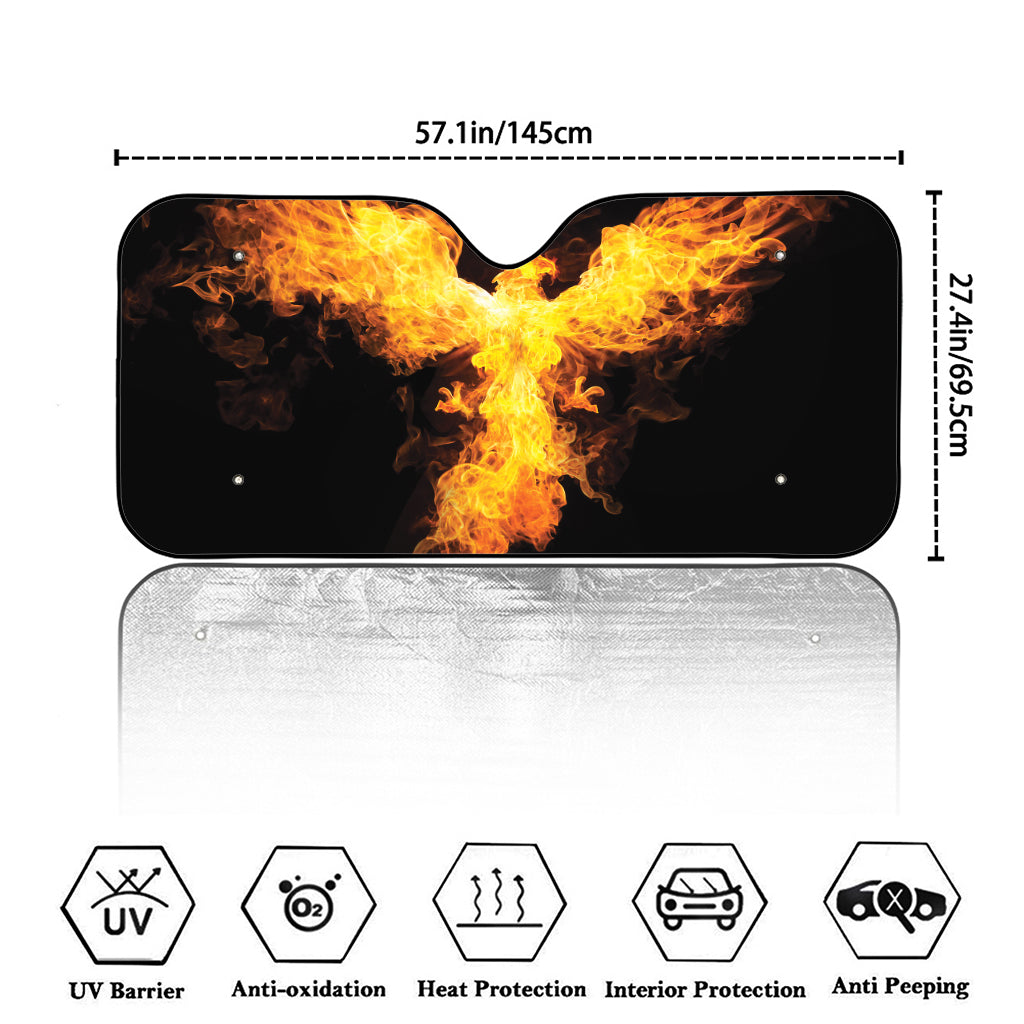 Phoenix Firebird Print Car Windshield Sun Shade