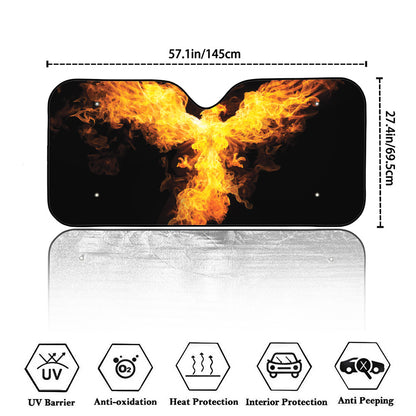Phoenix Firebird Print Car Windshield Sun Shade