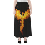 Phoenix Firebird Print Chiffon Maxi Skirt