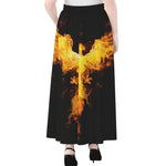Phoenix Firebird Print Chiffon Maxi Skirt
