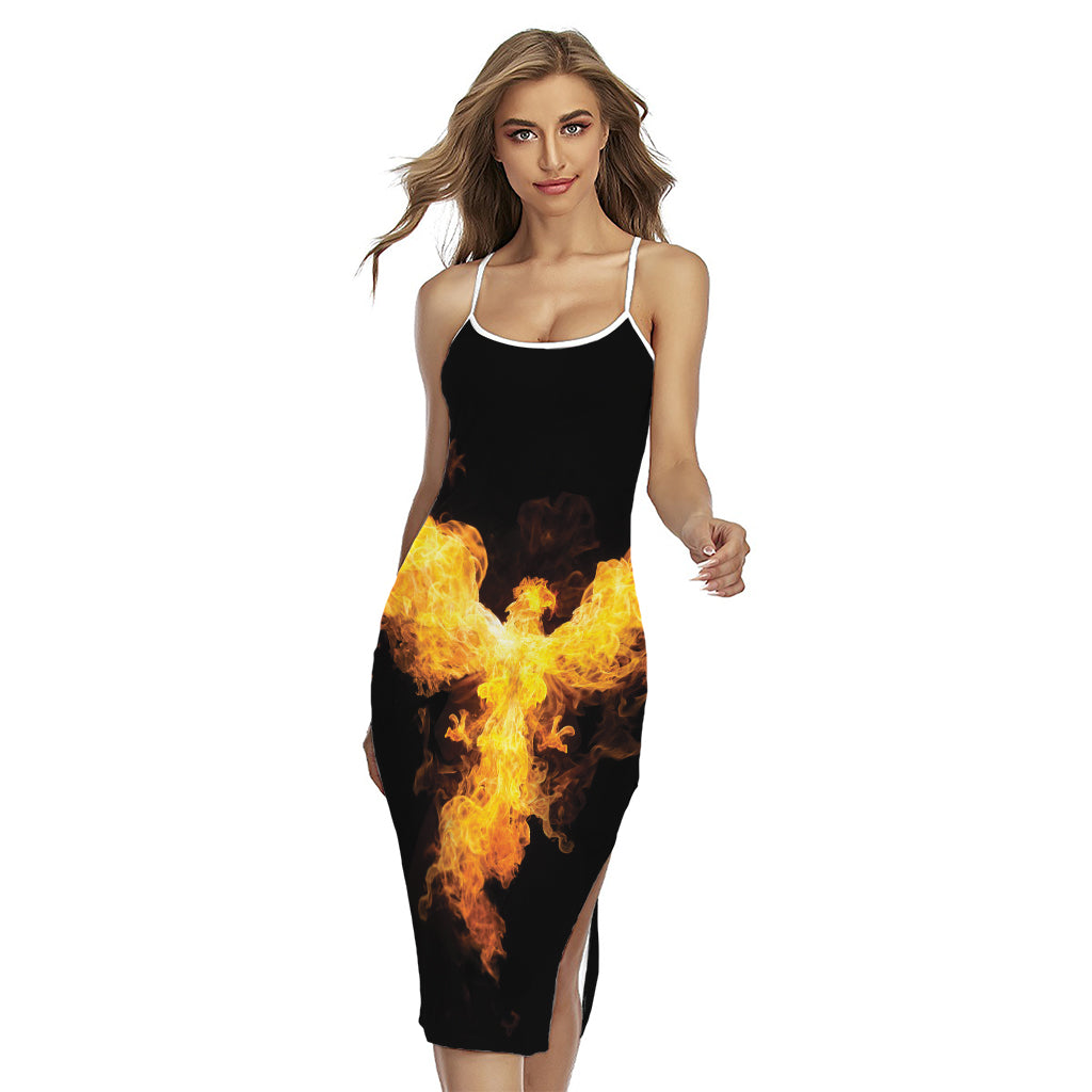Phoenix Firebird Print Cross Back Cami Dress