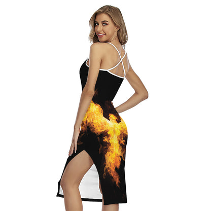 Phoenix Firebird Print Cross Back Cami Dress