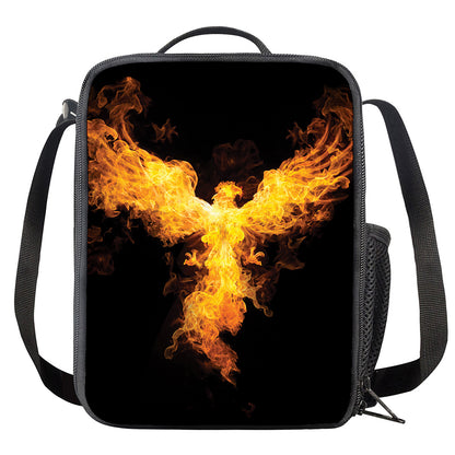 Phoenix Firebird Print Crossbody Lunch Bag
