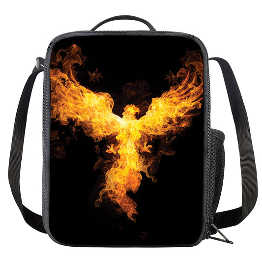 Phoenix Firebird Print Crossbody Lunch Bag