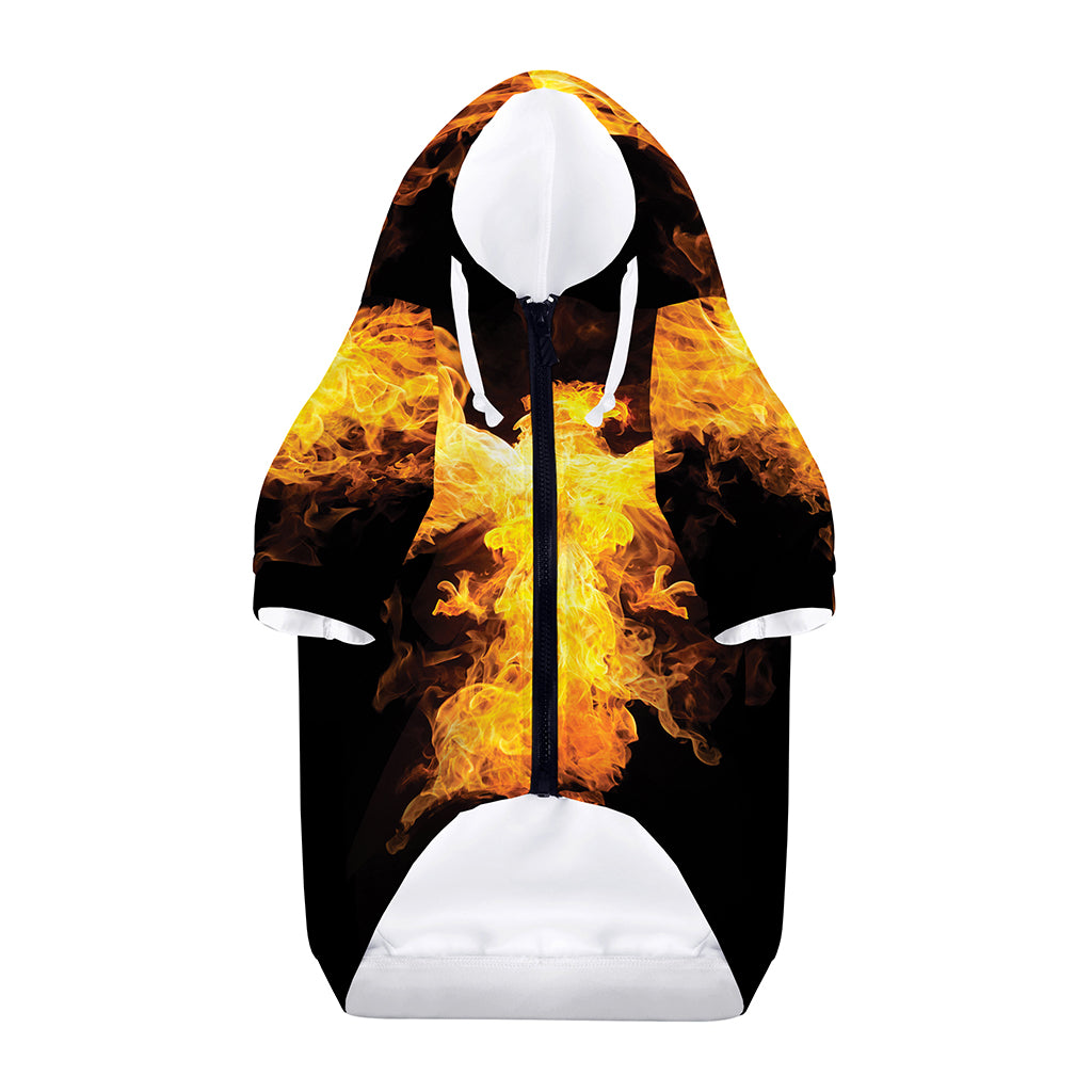 Phoenix Firebird Print Dog Zip Up Hoodie