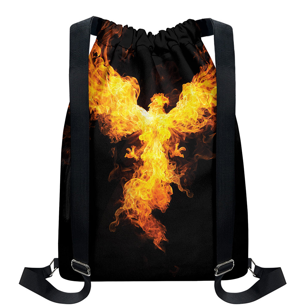 Phoenix Firebird Print Drawstring Backpack