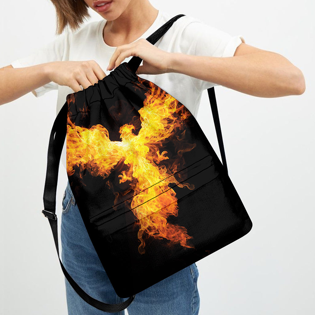 Phoenix Firebird Print Drawstring Backpack