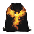 Phoenix Firebird Print Drawstring Bag