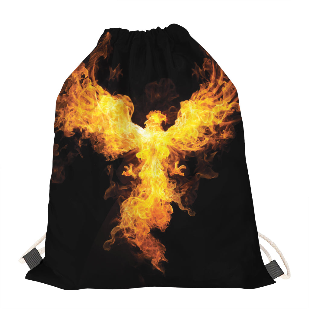 Phoenix Firebird Print Drawstring Bag
