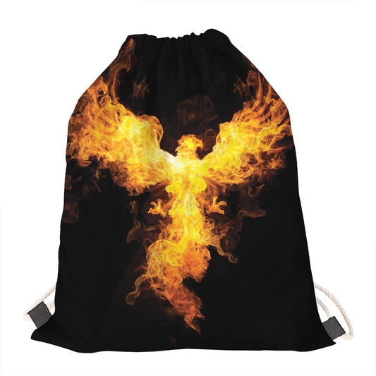 Phoenix Firebird Print Drawstring Bag