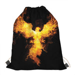 Phoenix Firebird Print Drawstring Bag